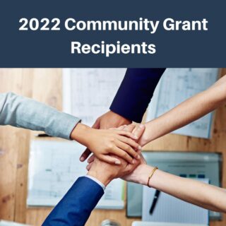 2022 Community Grant Recipients -- hands clasped together